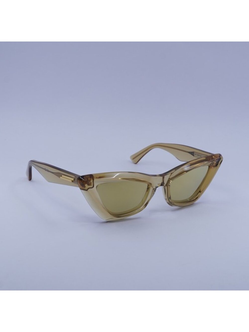 Bottega Veneta BV1101S 007 Sunglasses Brown Cat Eye Frame, Gold Lenses - Picture 8 of 12